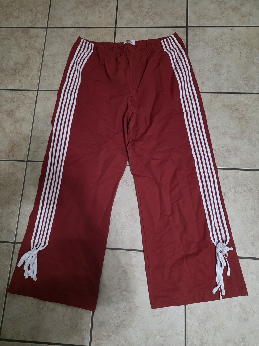 Red Track Jogger Pants with Side Stripe